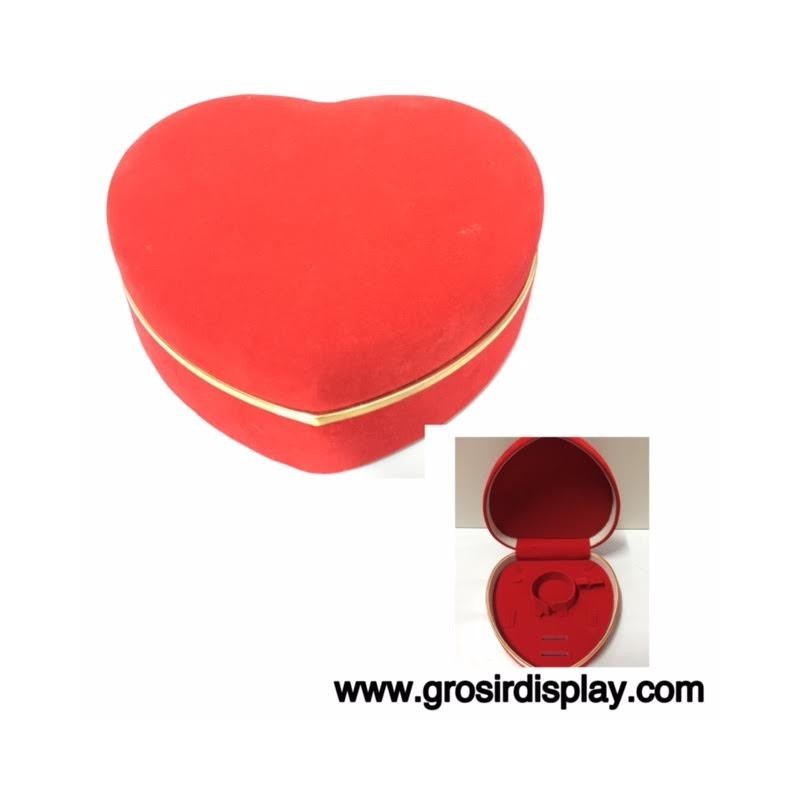 Kotak Tempat Perhiasan Merah List Gold Grosir Display kotak tempat perhiasan merah list gold grosir display