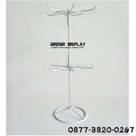 Jual Perlengkapan Toko Gantugan Display Aksesoris Kalung Kunci 2 Susun
