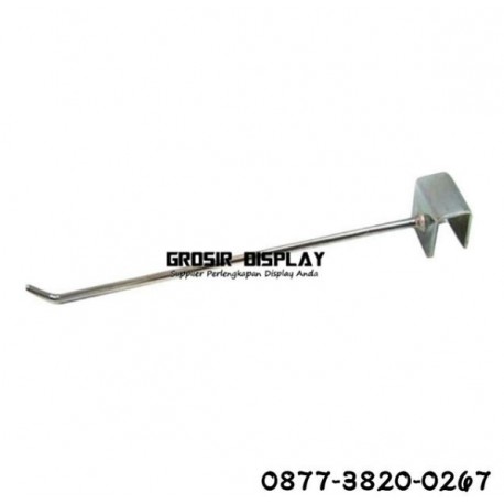 Jual Perlengkapan Toko Gantungan Hook Ke Pipa Kotak Stainless Krom