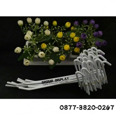 Jual Perlengkapan Toko Gantungan Aksesoris Handphone 10cm Cantolan Kaitan Hook Ram Putih